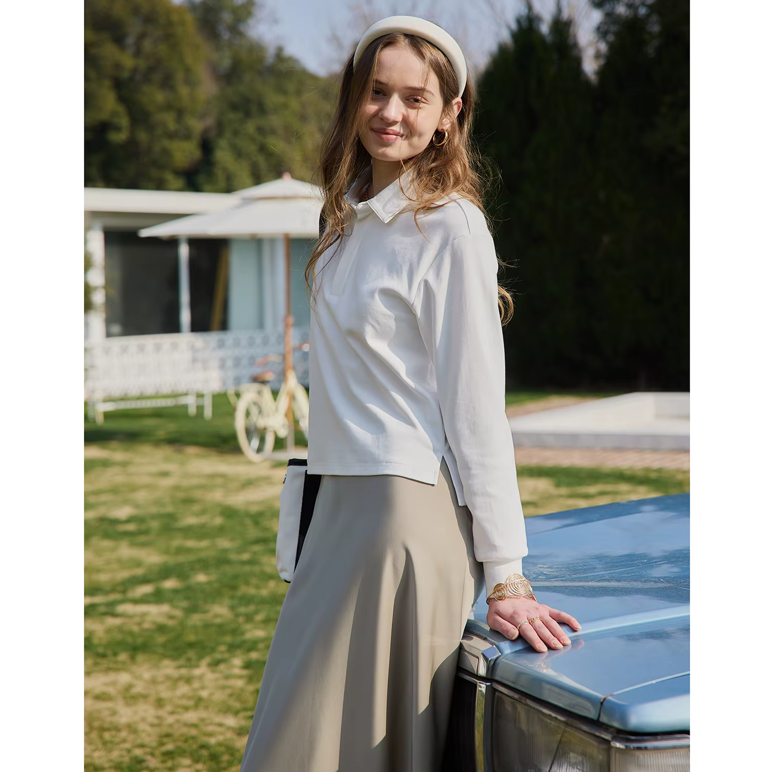 Polo décontracté pour femme AP SS26, col rabattu, haut de qualité supérieure