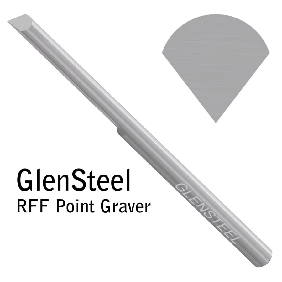 Graveur à pointe GRS GlenSteel RFF 30 ° -120 ° Outil de gravure en pointe en V pour le sertissage de pierres et les coupes profondes, HSS sans cobalt, tige QC de 1/8 pouce