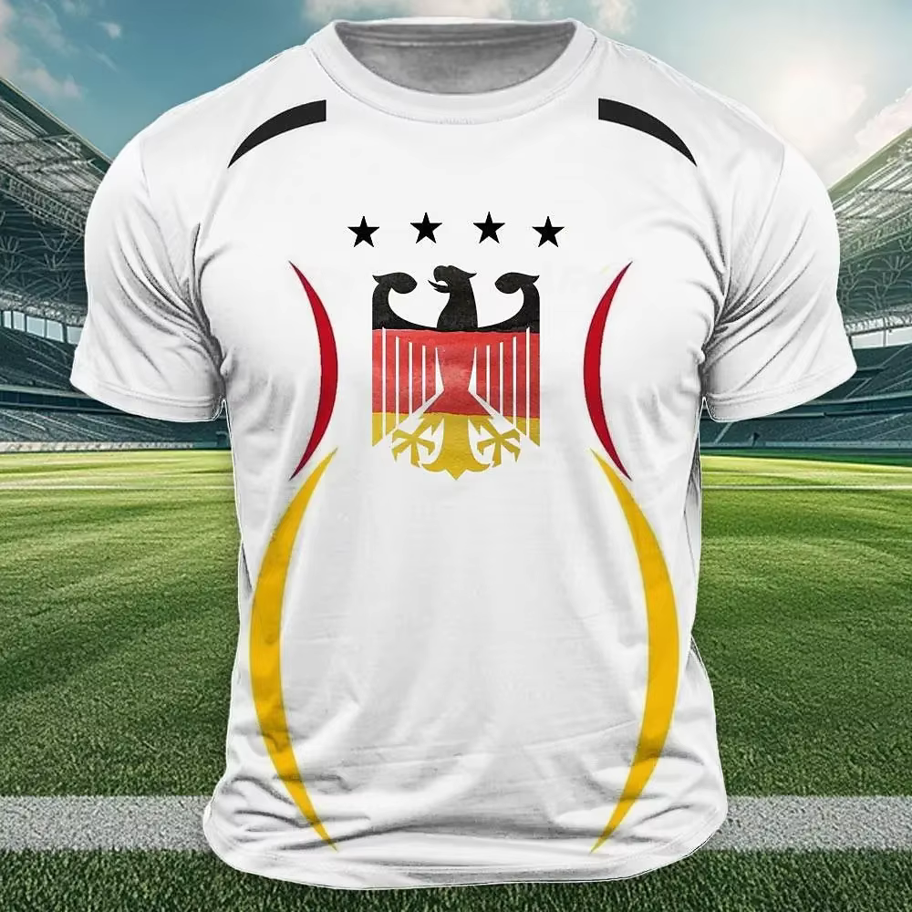 T-shirt imprimé drapeau national 2026 pour hommes