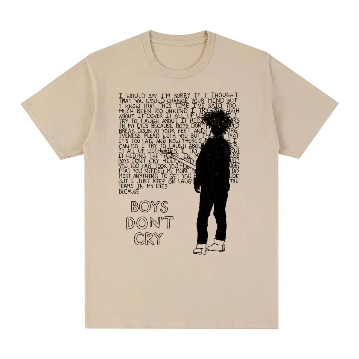 Thhee Cur123-T-shirt vintage en coton pour homme et femme