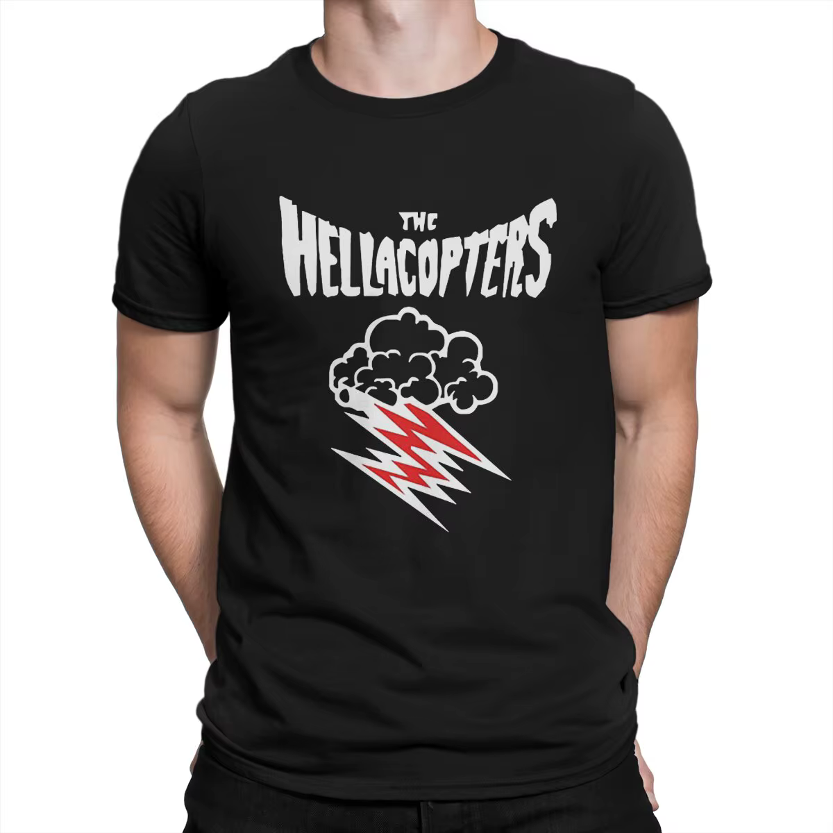 T-Shirt à Manches Courtes et Col Ras du Cou pour Homme