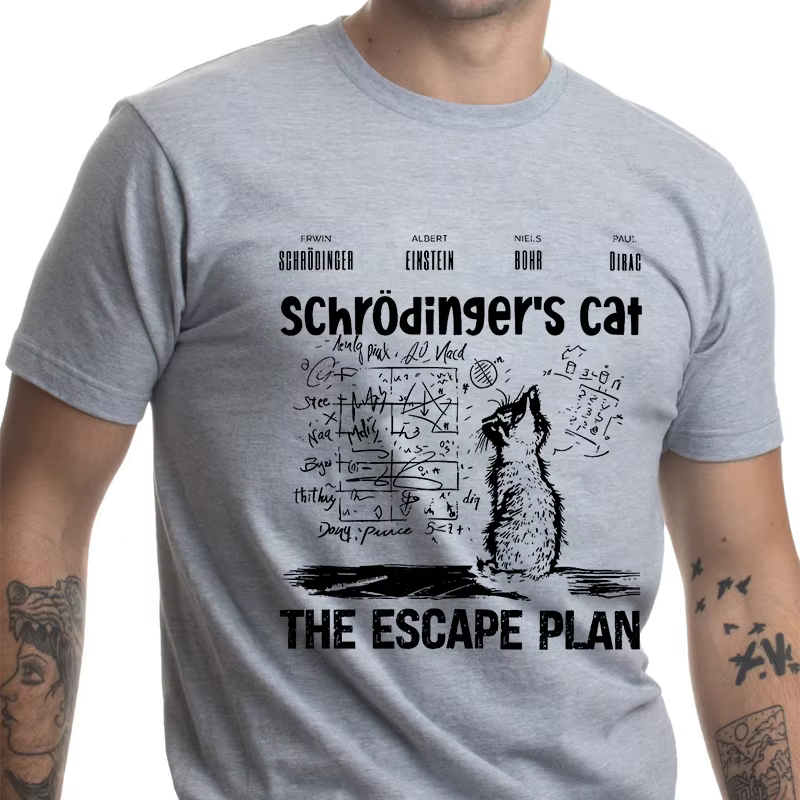 T-shirt pour hommes vêtements mode chat le Plan d'évasion Geeky imprimé t-shirts Harajuku à manches courtes