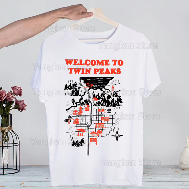 Twin Peaks t-shirt hommes rétro lavé hauts T-shirts Harajuku