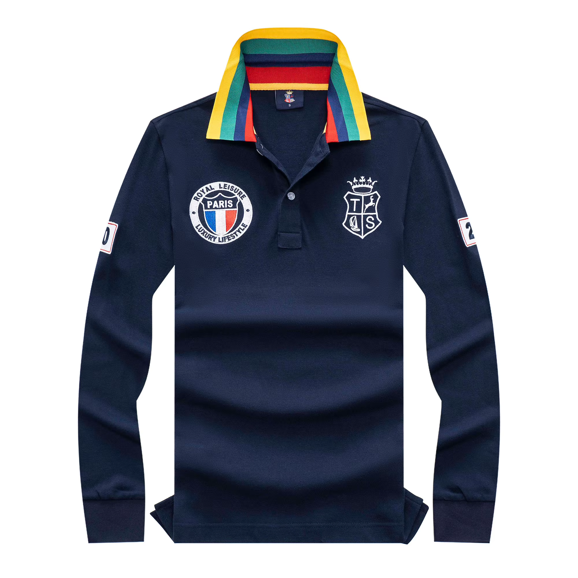 Chemises polo longues en coton 100% pour hommes
