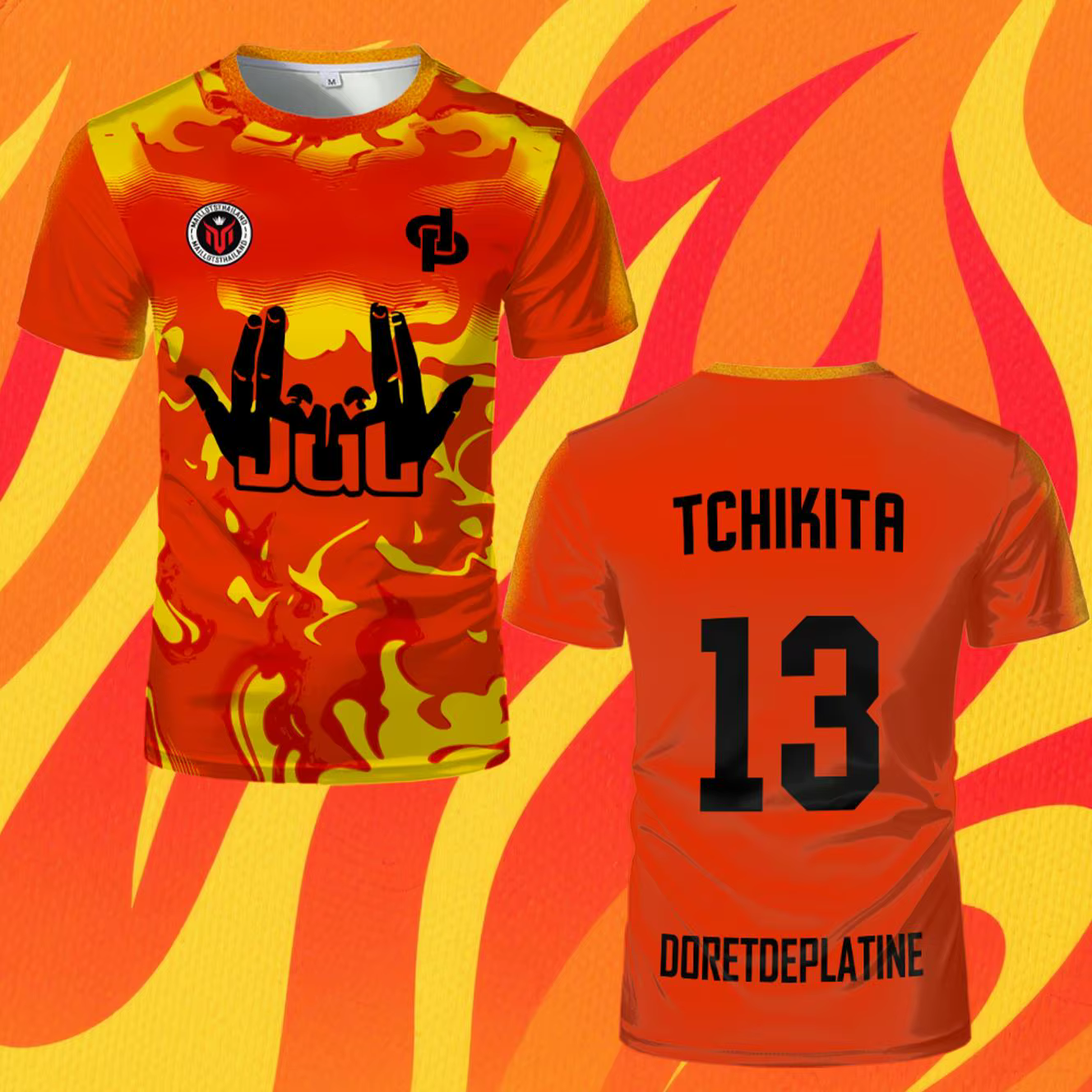 Rap français TCHIKITA Maillot JUL T-shirt Juldtp DORETDEPLATINE Modèle imprimé Vêtements de sport respirants Tops confortables