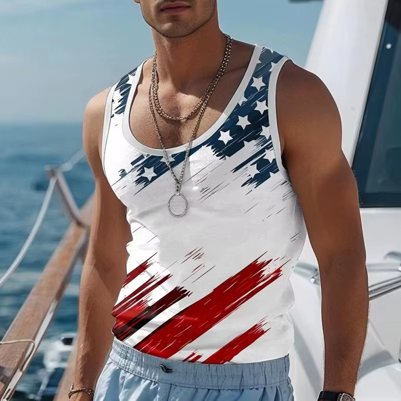 Débardeurs drapeau américain pour homme
