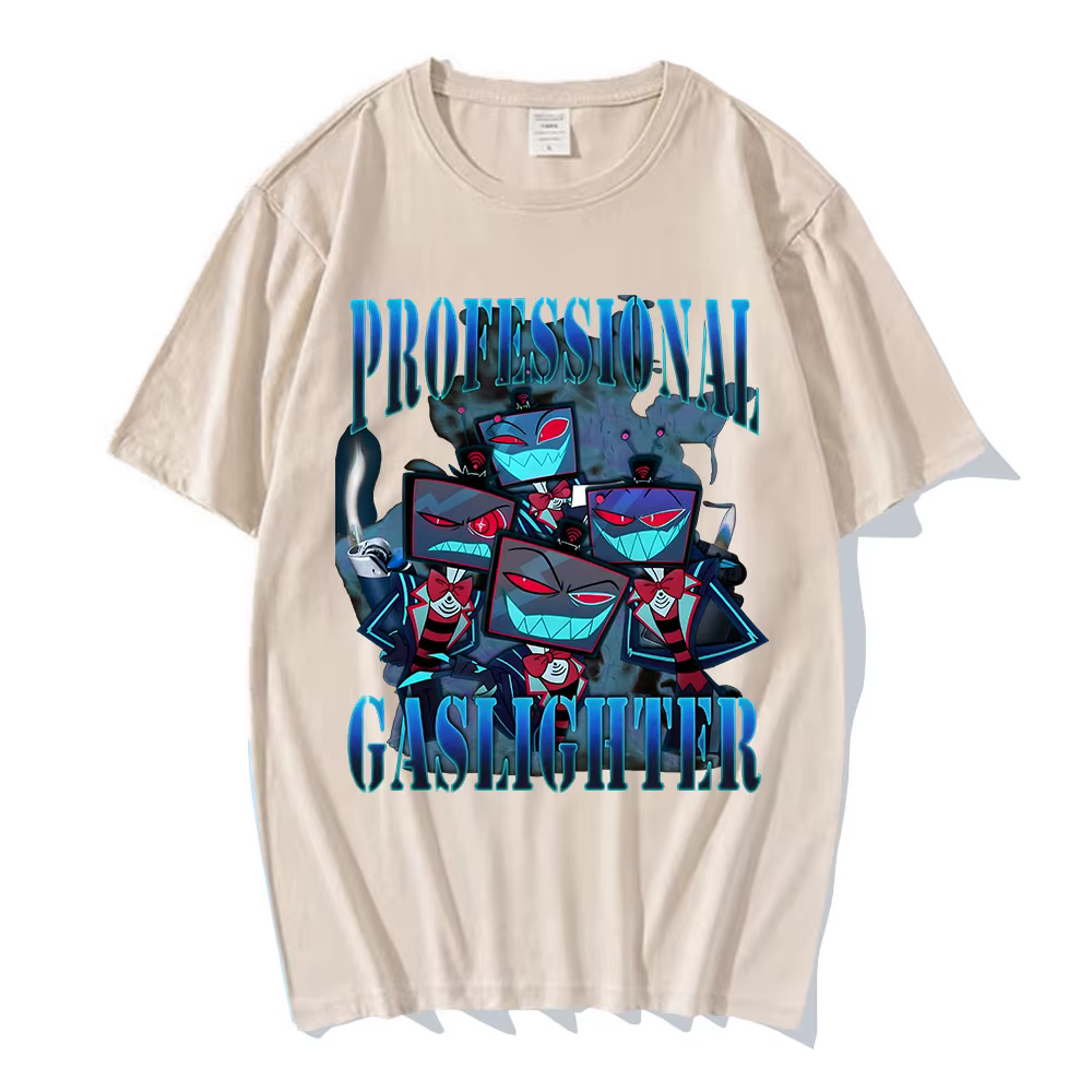 Helluva Boss Hazbinhotel VOX T-shirt imprimé Hip Hop unisexe Streetwear à manches courtes en vrac mâle coton t-shirts