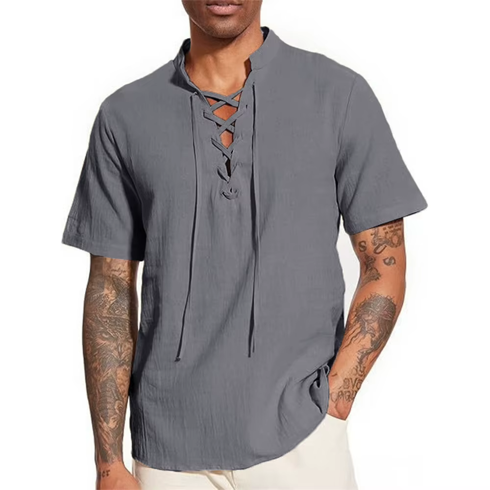 T-shirt Vintage à col en v pour hommes