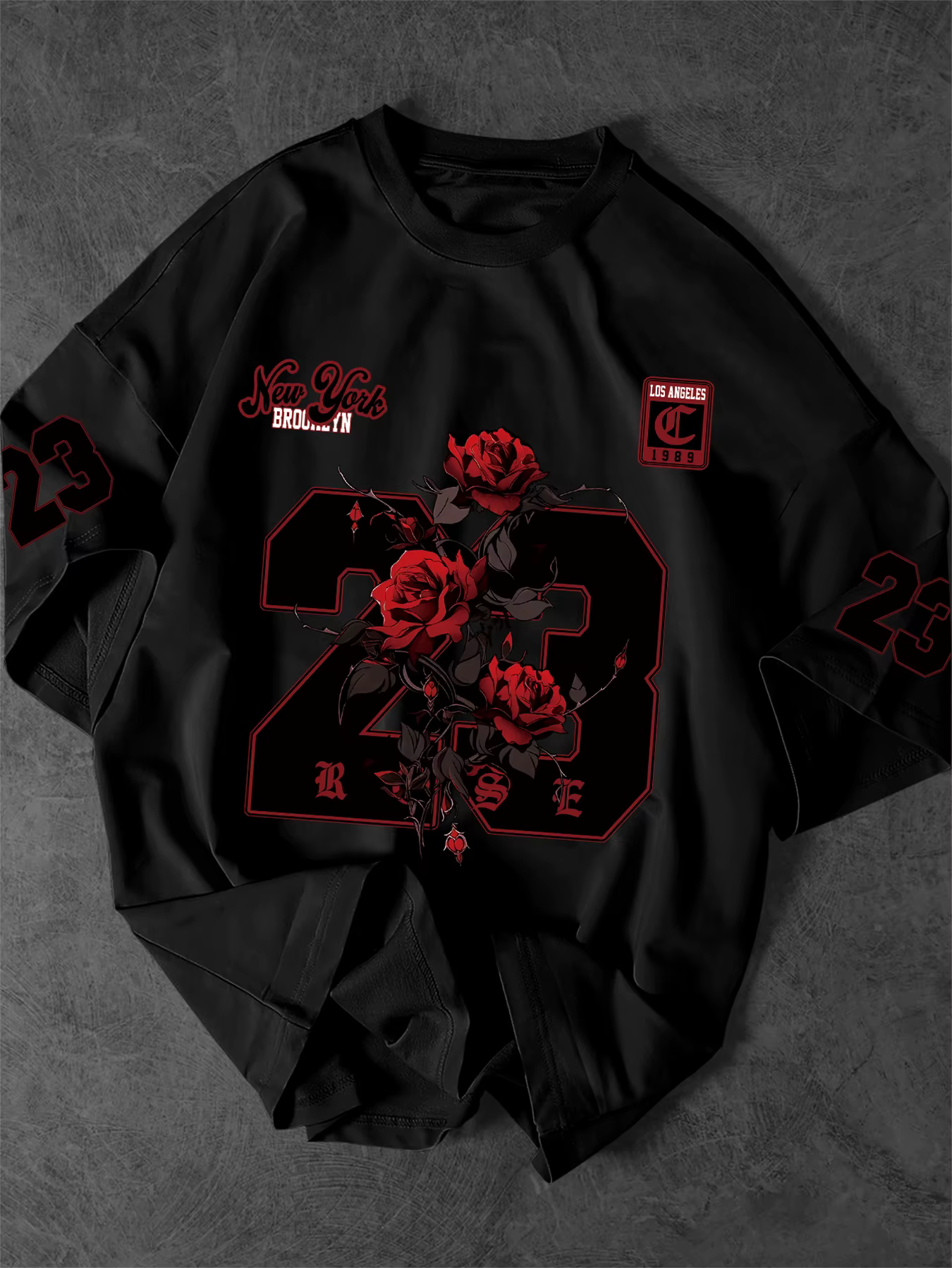 T-shirt graphique New York 23 Rose pour hommes