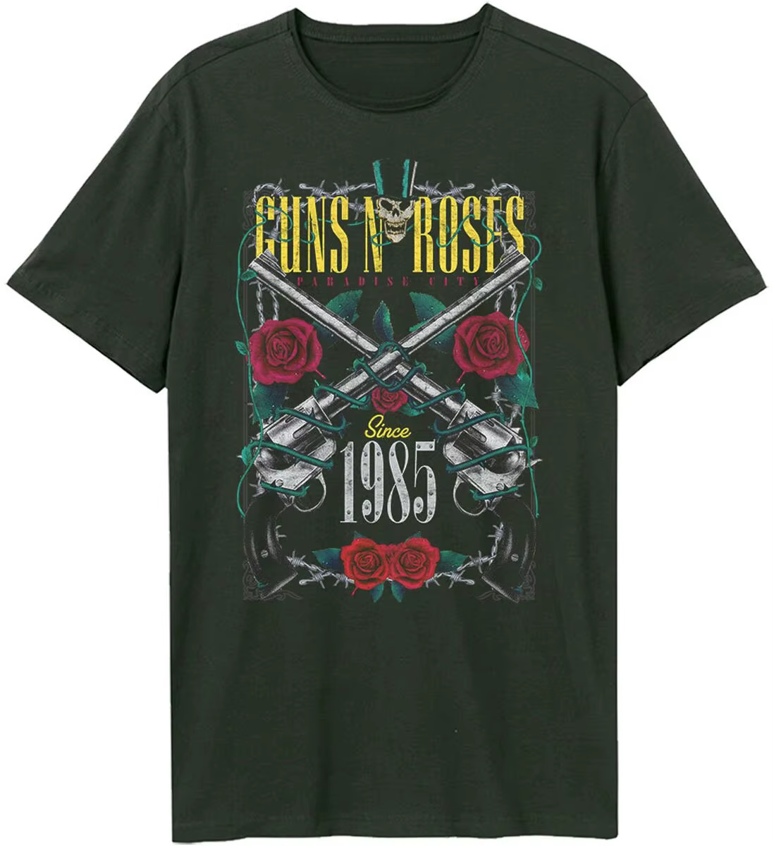T-shirt rétro Guns N' Roses en coton pour hommes et femmes, Streetwear d'été