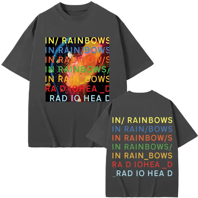 T-shirt Rock Band Radiohead in Rainbows Album Merch pour hommes et femmes