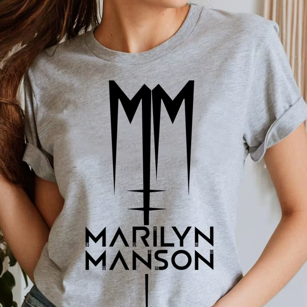 Marilyn Manson t-shirt fille années 80 vêtements coréens rétro hip hop streetwear kawaii Pop Culture coloré gothique graphique psychédélique