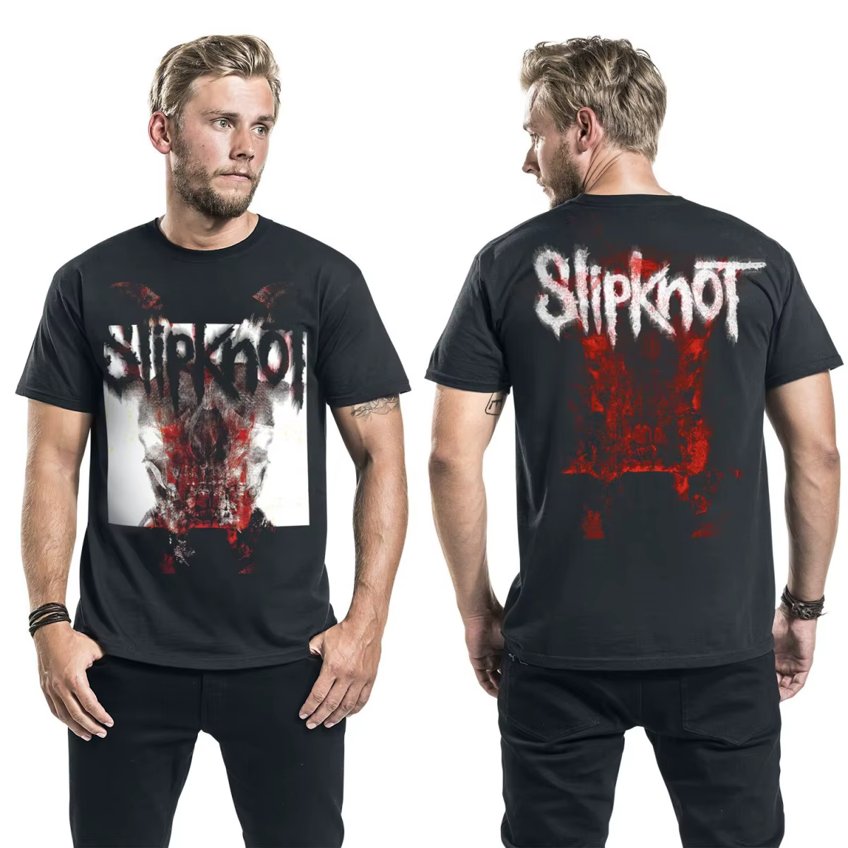 Nouveau T-shirt en coton avec motif Slipknot