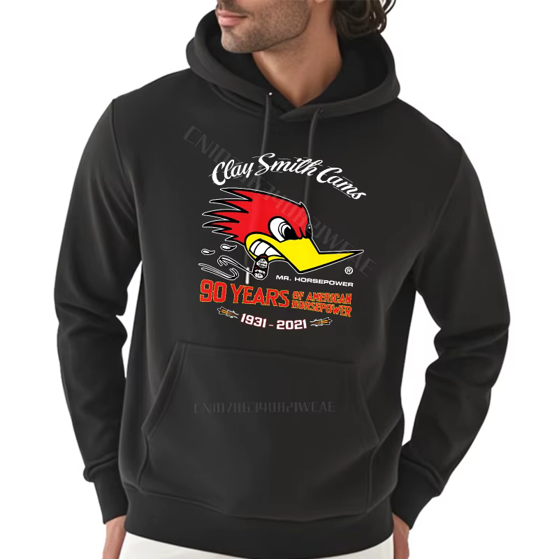 Sweat-shirt drôle noir à capuche d'entraînement oiseau rouge avec texte Design à manches longues rétro pas cher pull