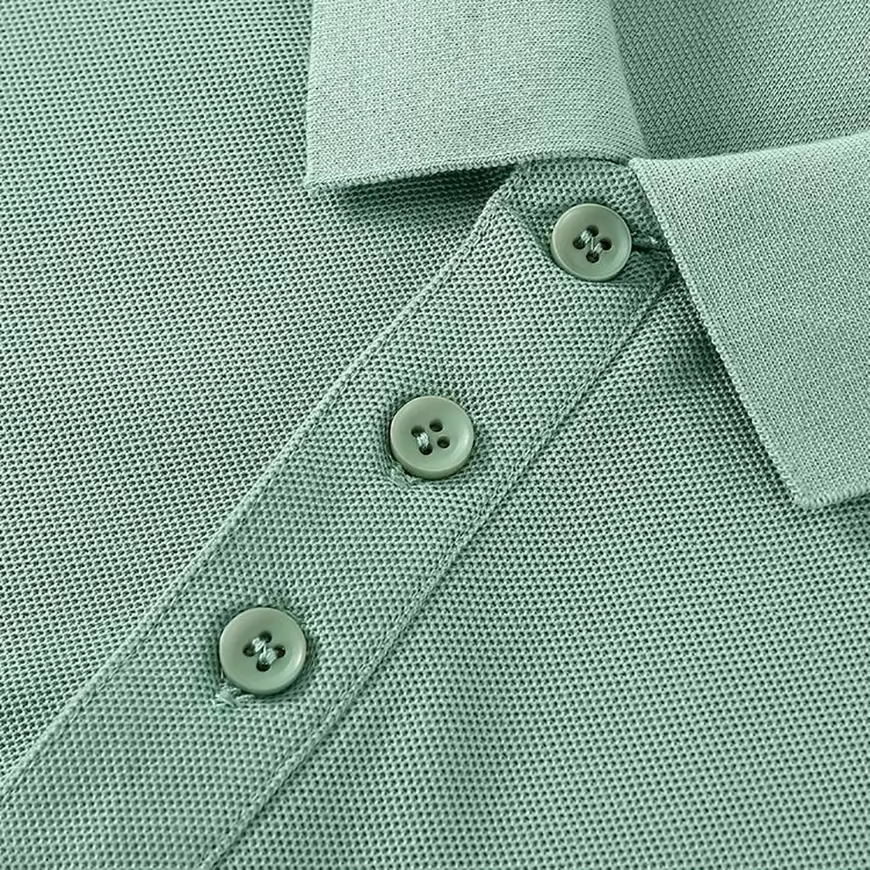Polo uni à manches longues pour hommes et femmes