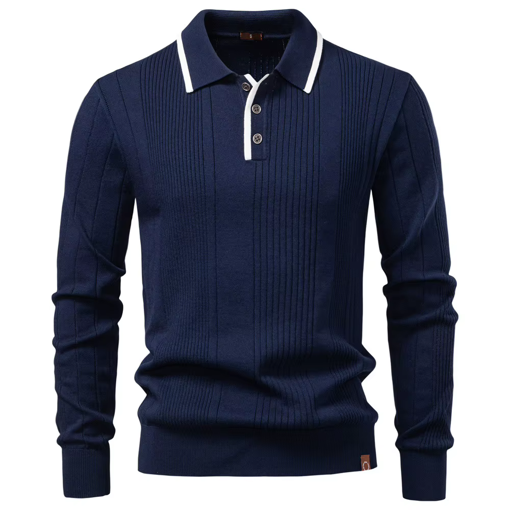 Nouveau Revers hommes pull Polo demi fermeture éclair haute qualité couleur bloquant tricoté