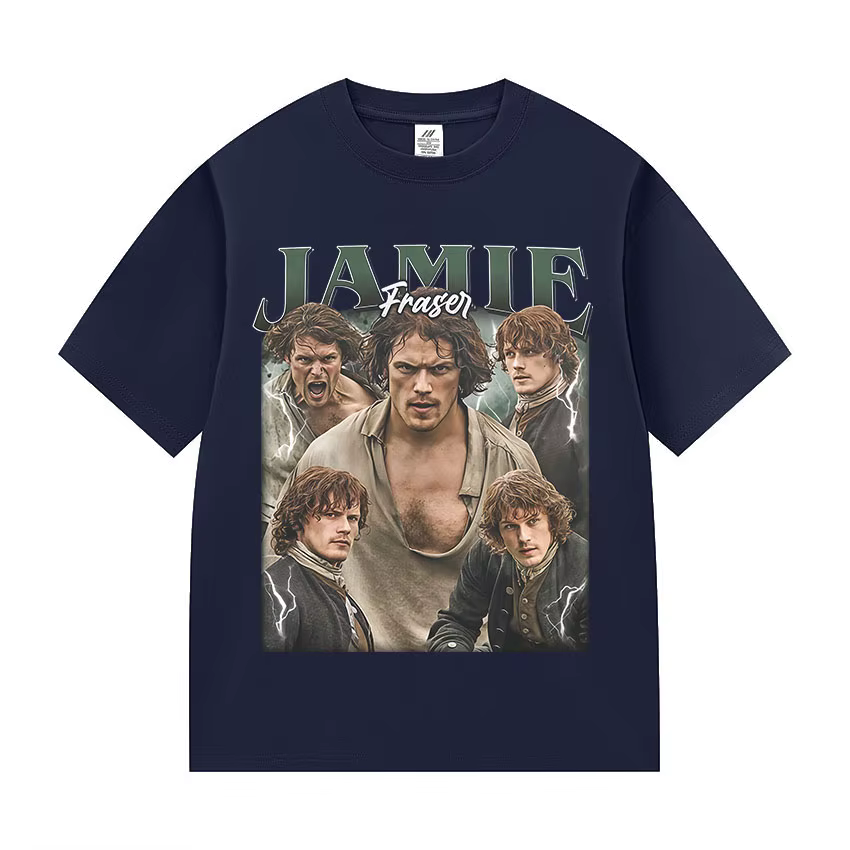 Série télévisée classique Jamie Fraser T-Shirts graphiques mode homme gothique surdimensionné T-shirt Vintage