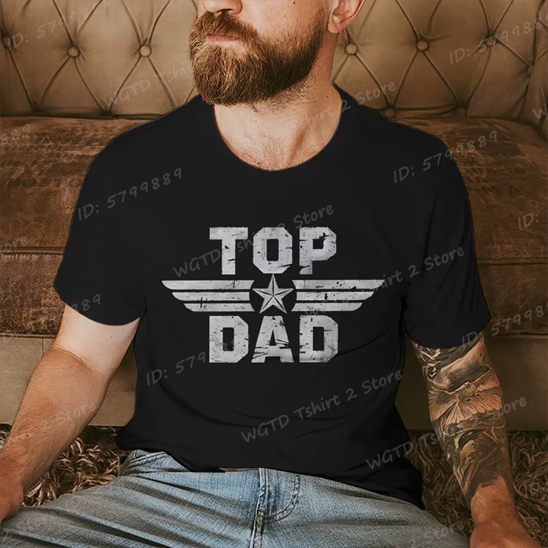 Top Dad Letter Print T-shirt