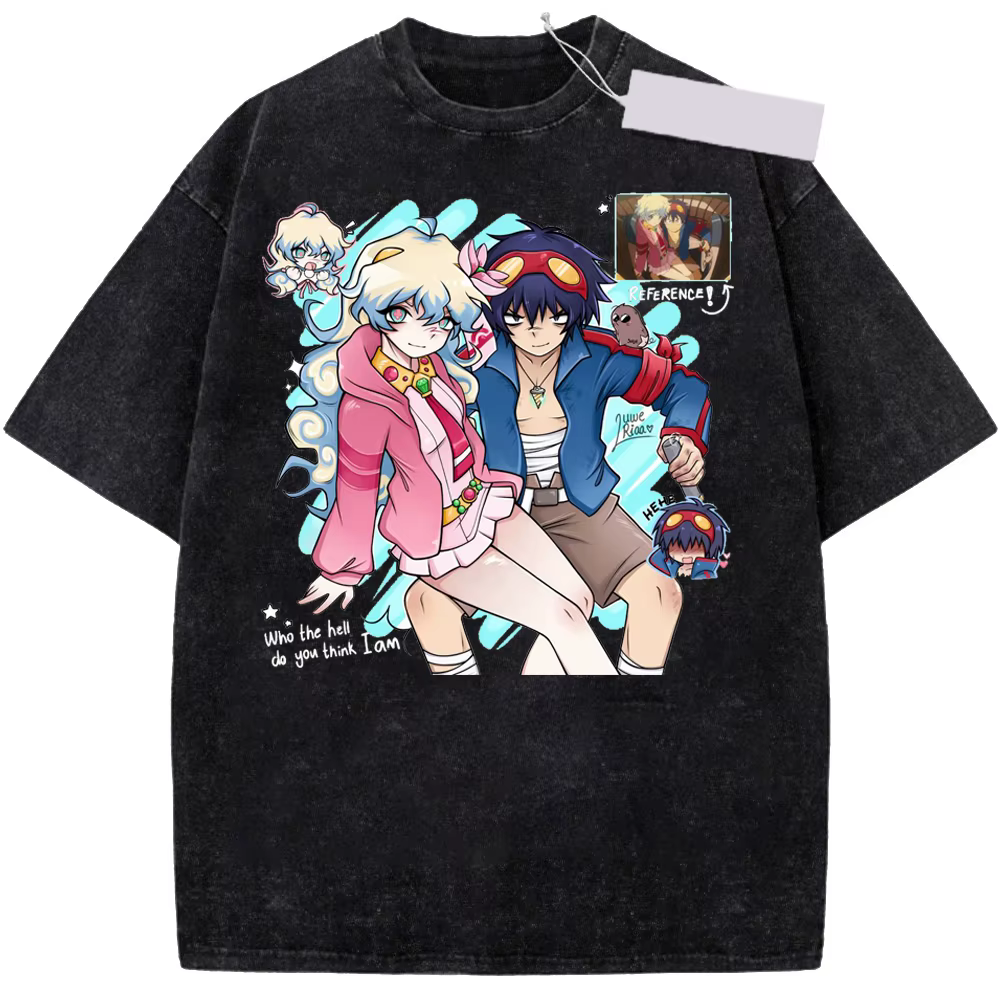 T-shirt imprimé Tengen Toppa Gurren Lagann Littner Yoko pour hommes et femmes