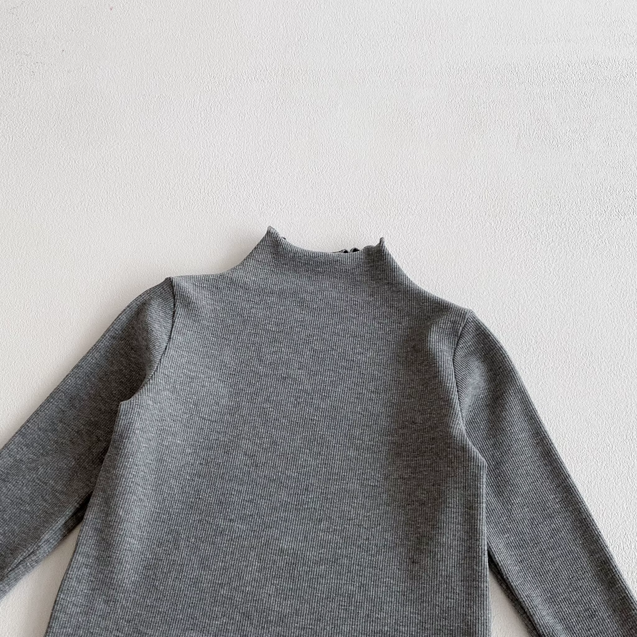 T-shirt à manches longues pour filles avec bordure en dentelle