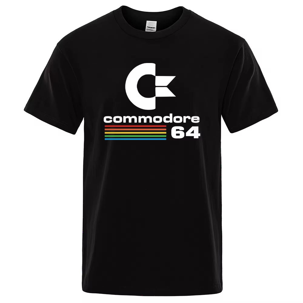 T-shirts Homme Été 2026 – T-shirt Imprimé Commodore 64 C64 SID Amiga Rétro – Design Cool Streetwear – Haut à Manches Courtes en Coton