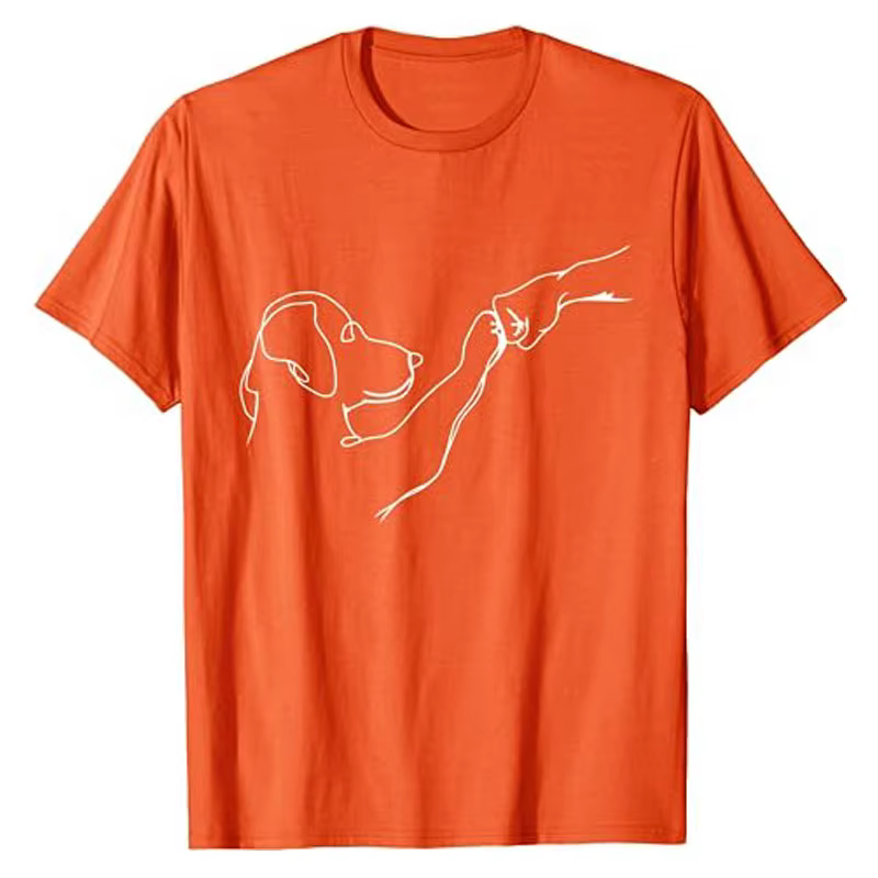 T-shirt graphique Punch Hand Dog and People
