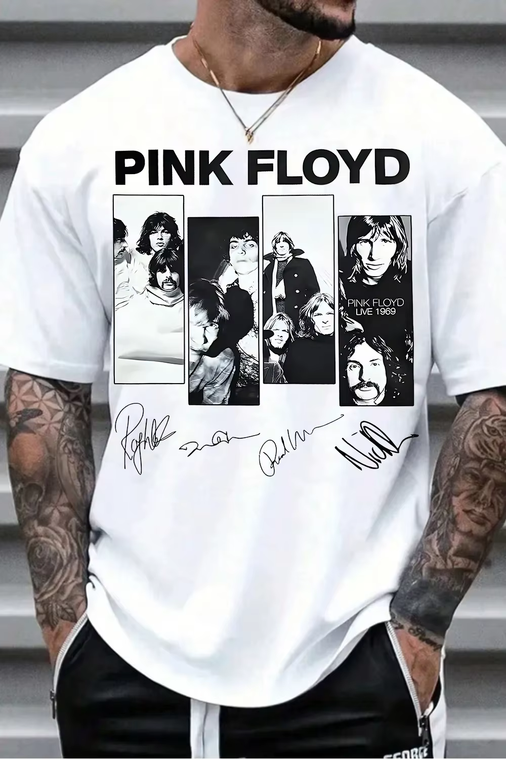 T-shirt en coton graphique Pop Rétro Pink Floyd unisexe