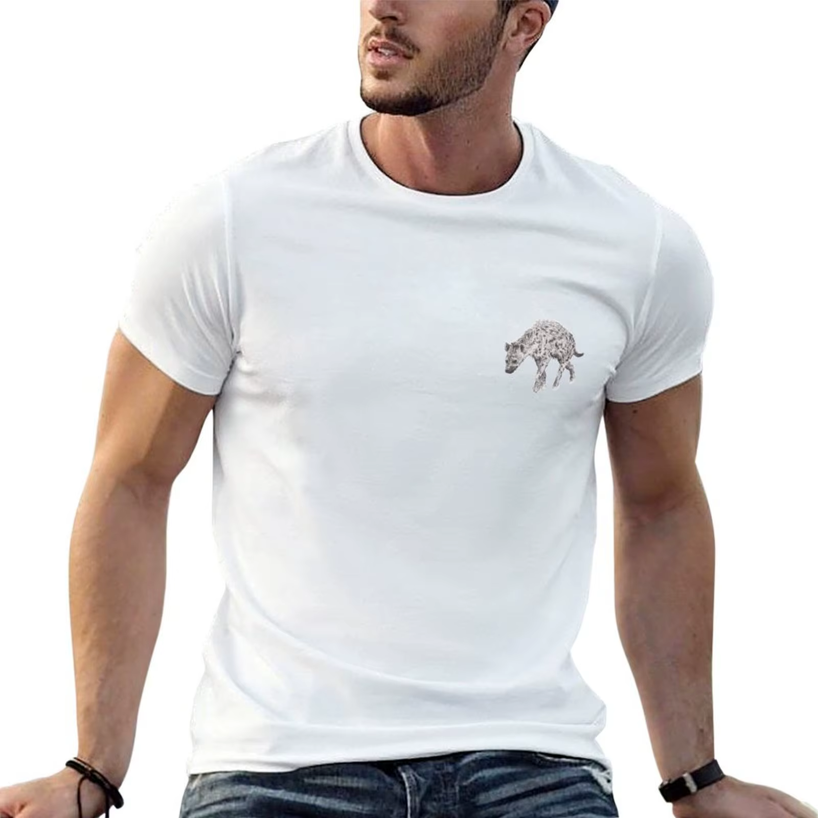 T-shirt avec impression de hyaène (version petit format)