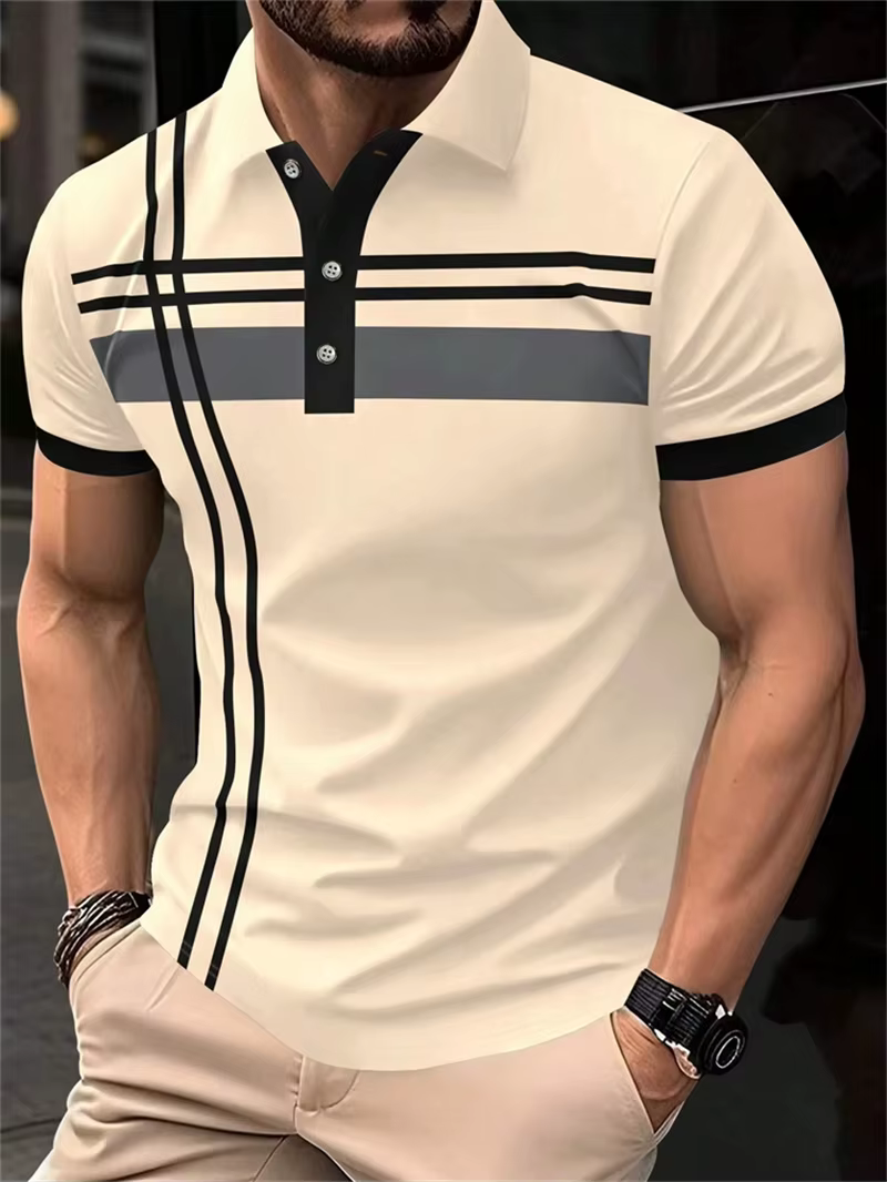 Polo à rayures tendance pour hommes