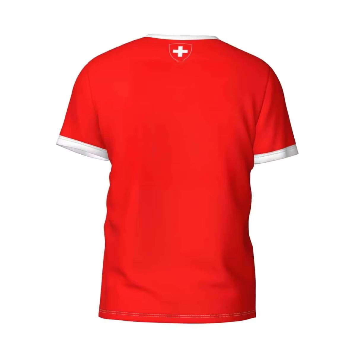 T-shirt unisexe avec imprimé croix du drapeau national suisse