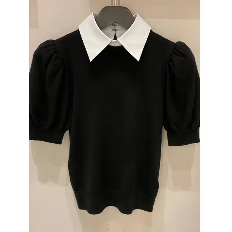 T-shirts en maille coréens pour femme