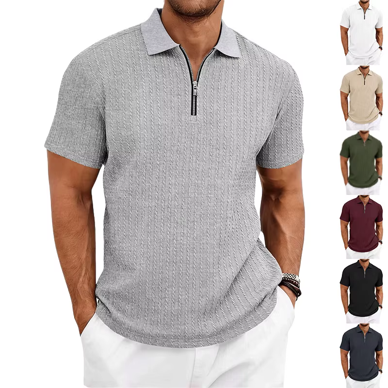 Polo à manches courtes avec col zippé