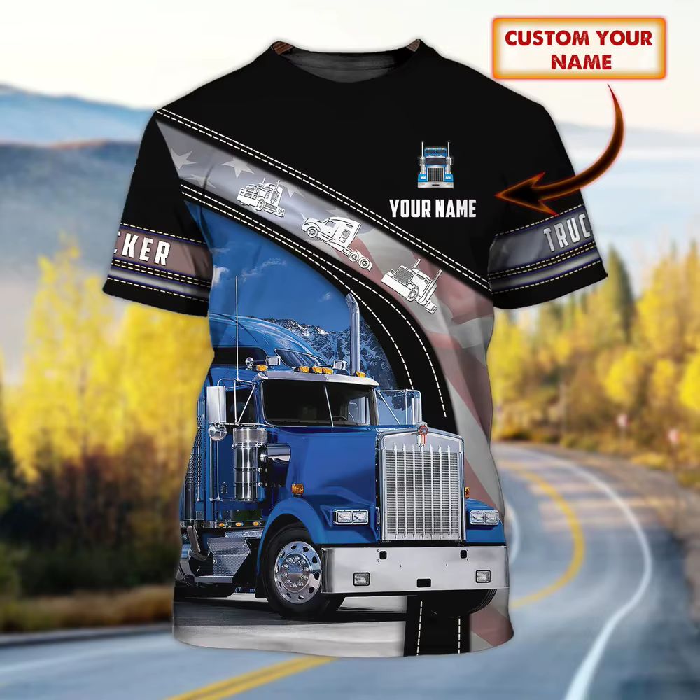 PLstar Cosmos été hommes T-shirt camionneur nom personnalisé impression 3D