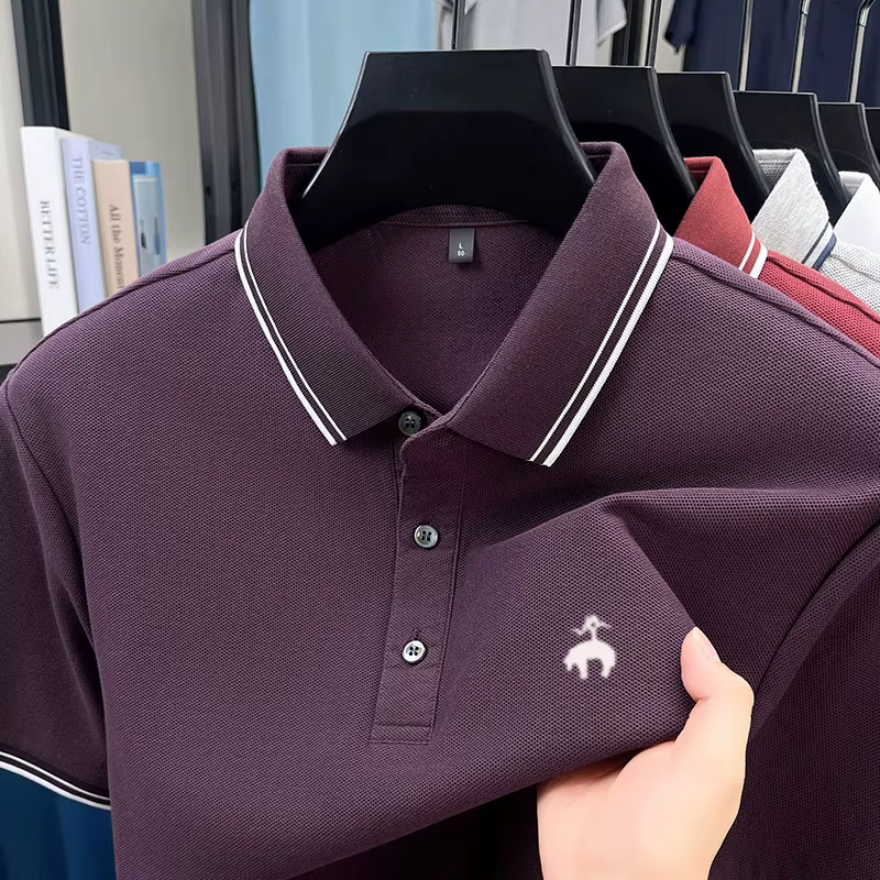 Polo brodé de marque haut de gamme pour homme