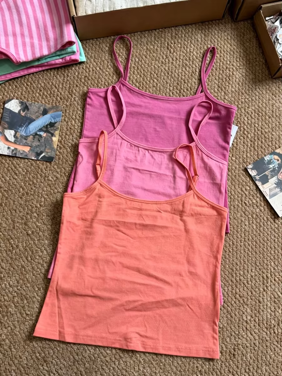 Nouveau débardeur court orange pour femme