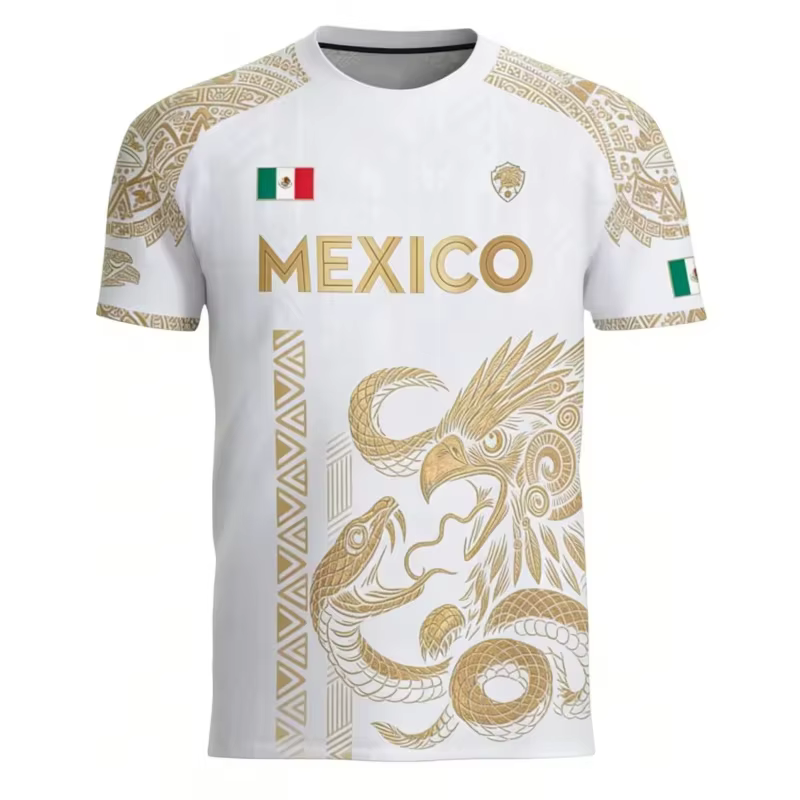 T-shirt pour homme avec imprimé drapeau du Mexique 2026