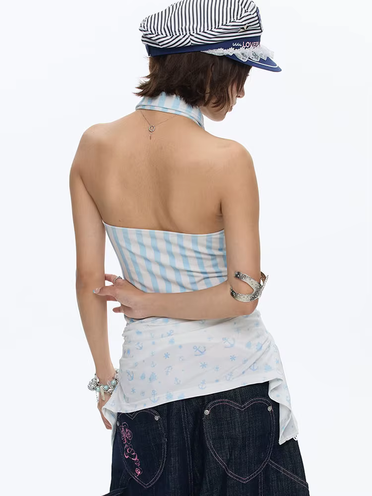 Débardeurs moulants rayés sexy pour femme – Style streetwear rétro américain