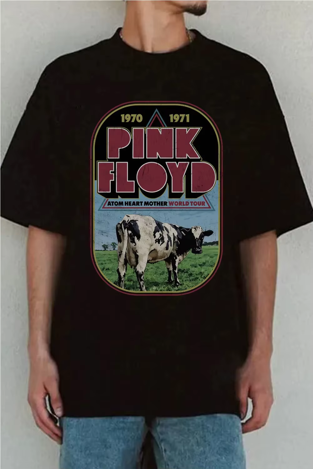 T-shirt en coton graphique Pop Rétro Pink Floyd unisexe