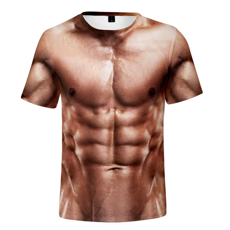 T-shirt graphique drôle pour homme avec poitrine poilue