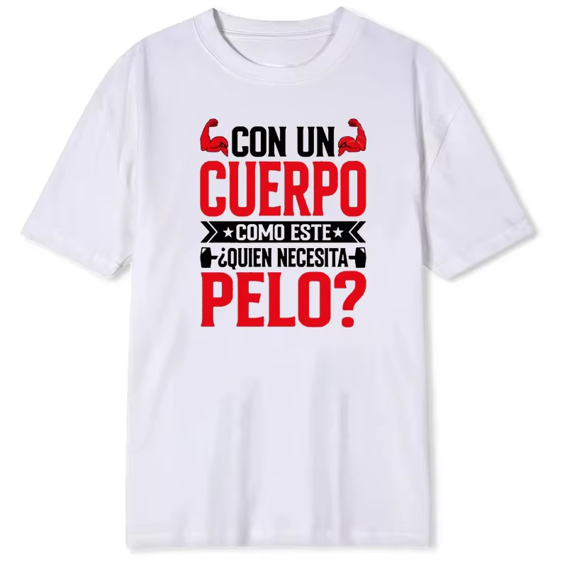 Quien Necesita PELO impression hommes t-shirt été décontracté quotidien en plein air Streetwear col rond à manches courtes haut t-shirt pour hommes