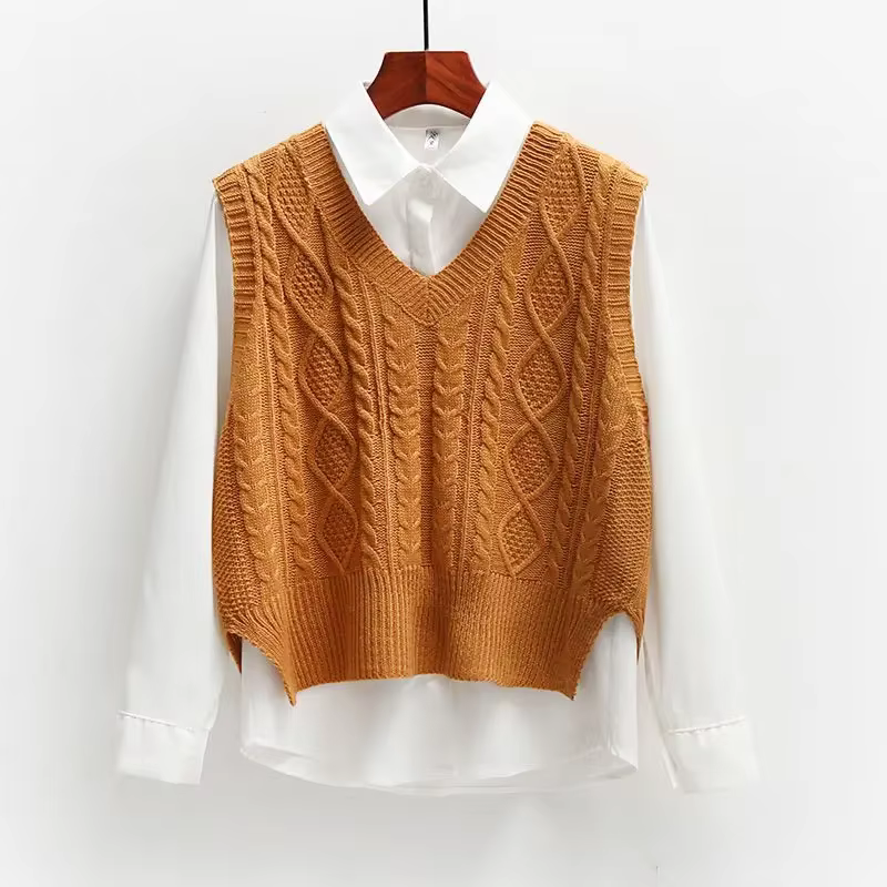 Pull en cachemire à col en V pour femme