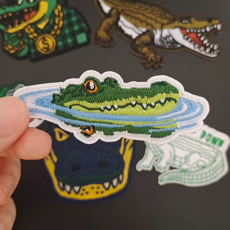 Patchs de badges brodés à repasser, animaux Crocodile de la floride créatifs, pour bricolage, T-shirt, chapeau, sac à dos, vêtements, autocollants appliqués