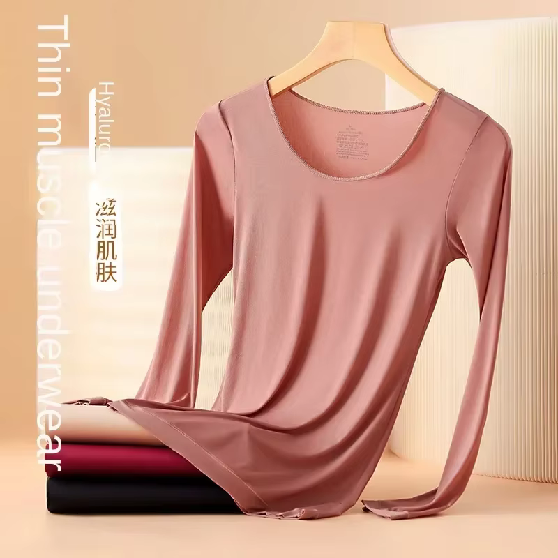 Hiver femmes sous-vêtement thermique chemise à manches longues T-shirt automne mince haut