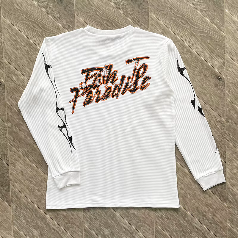 HS Capsule 8 T-shirt à manches longues en coton texturé convexe