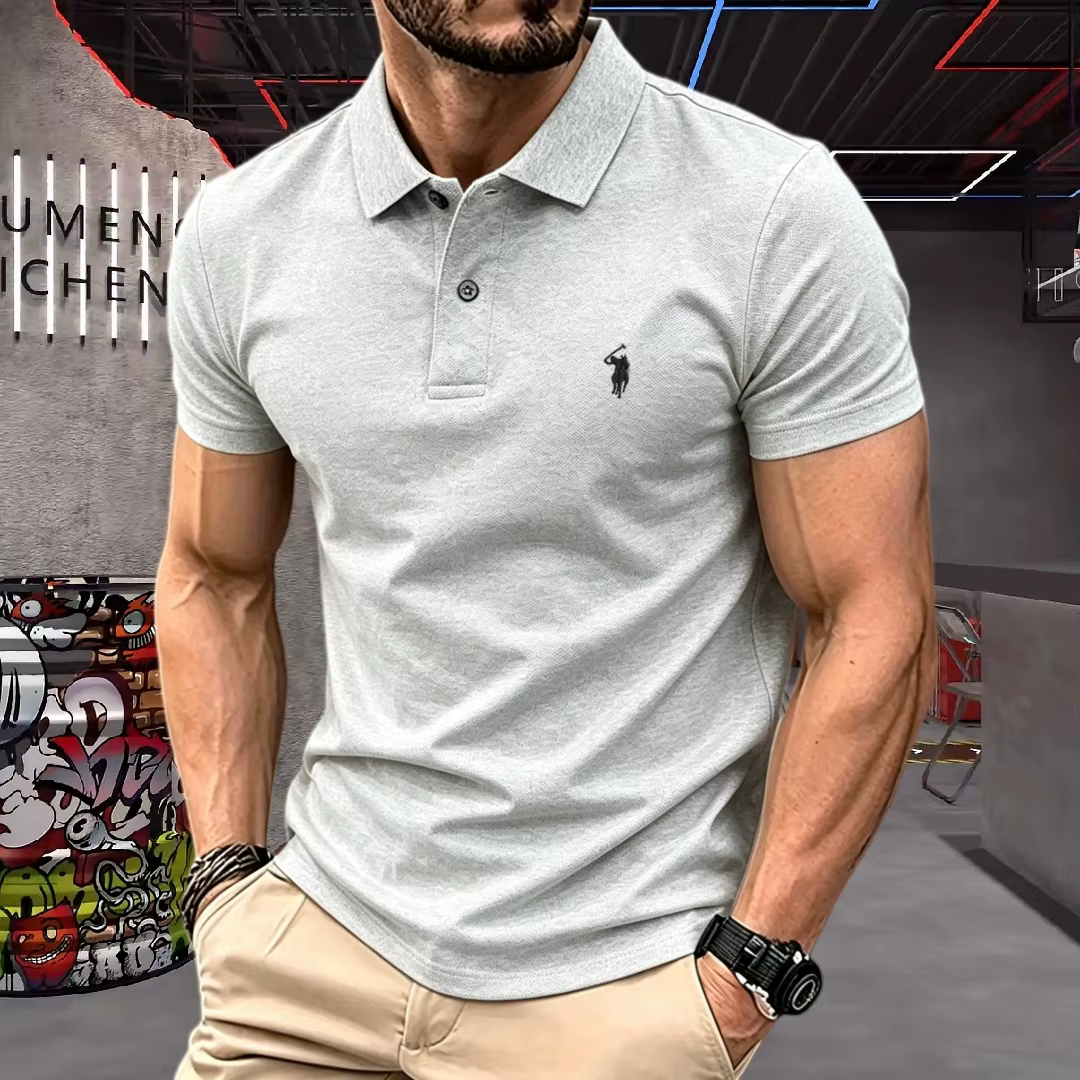 Polo Homme Haut de Gamme 2026 – 100% Fibre de Polyester – Broderie Poney Luxe Été 2026 – T-shirt Décontracté à Manches Courtes pour le Golf