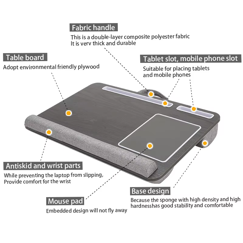 Conception de Table de pied de bureau d'ordinateur Portable polyvalente de barre antidérapante à Double rainure tapis