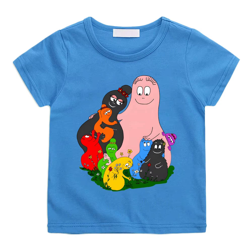 Barbapapa T-shirt 100% coton Camisetas décontracté doux Kawaii mignon garçons/filles dessin animé