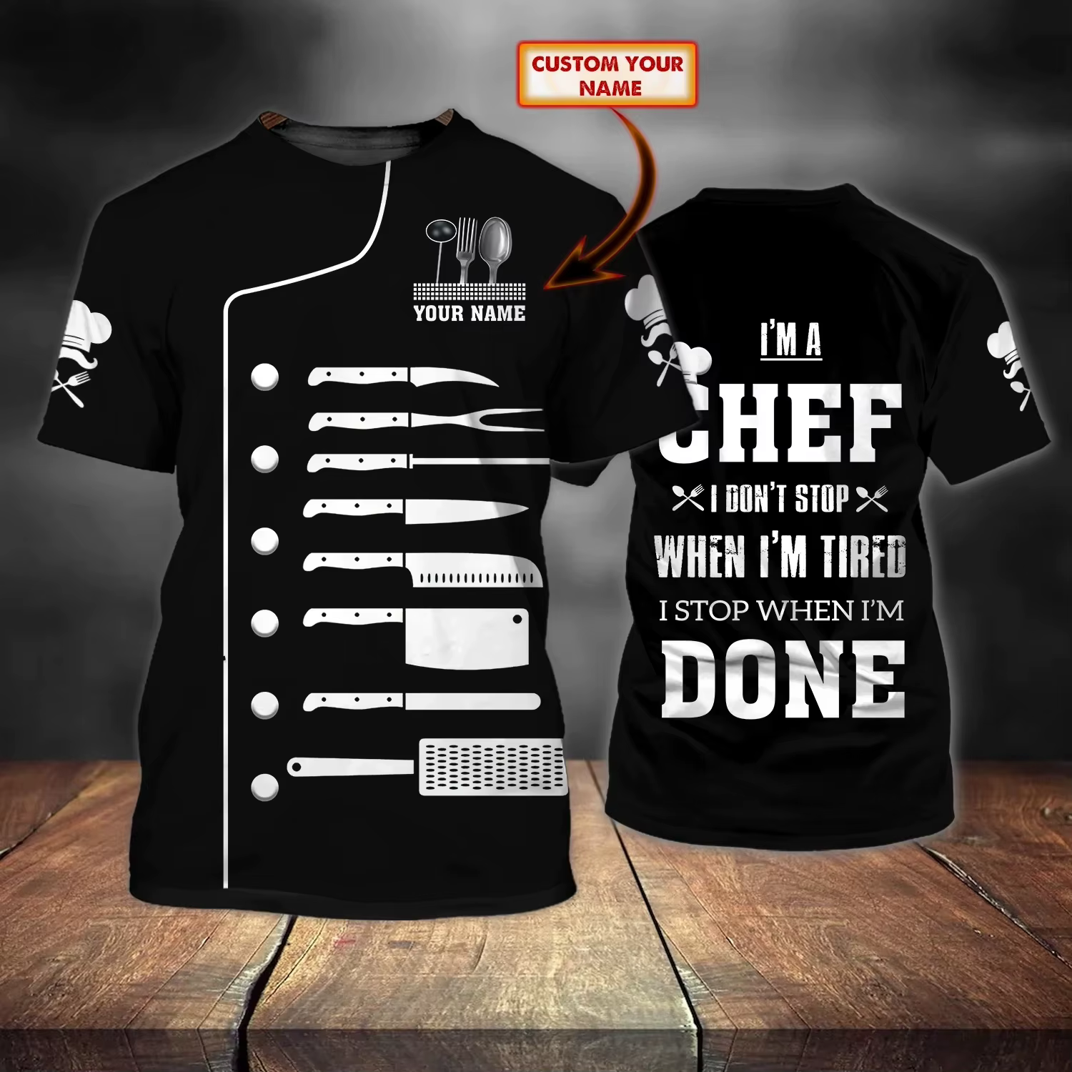 T-shirt unisexe Chef Works imprimé en 3D