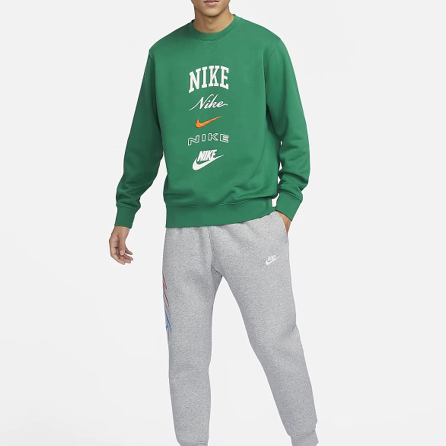 Nike hommes nouveau col rond coupe ample décontracté à manches longues sweat FN2611-365
