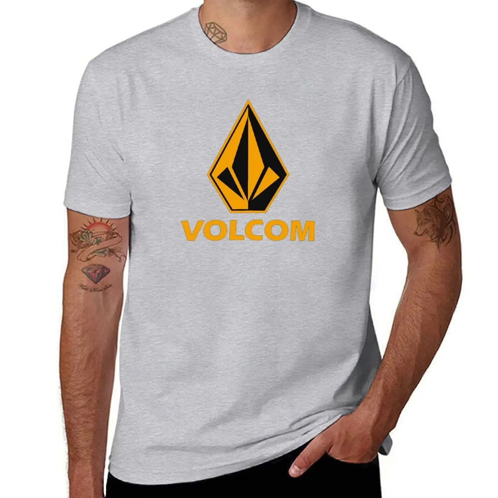 T-shirt vintage avec logo volcom pour hommes